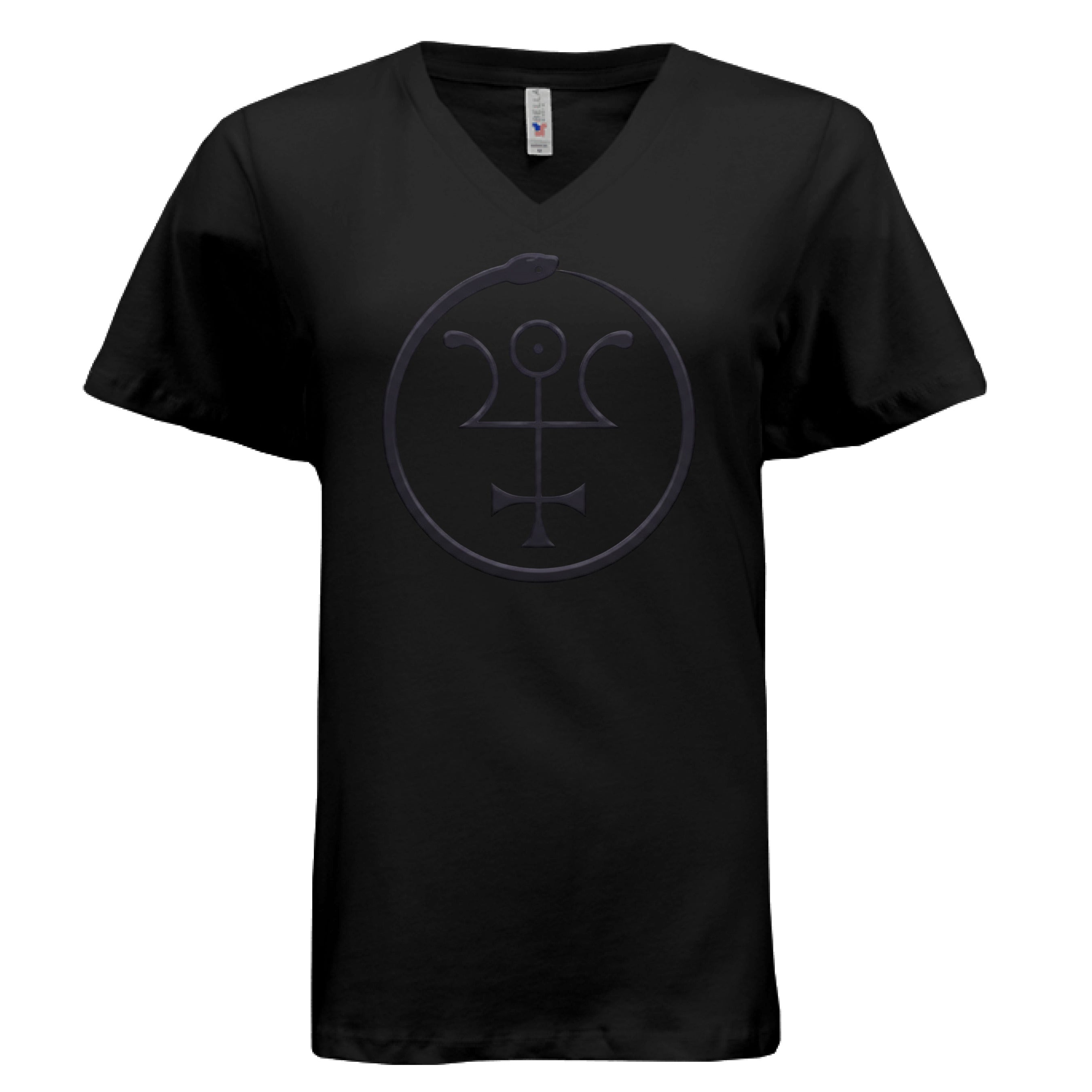 black v-neck t-shirt for women